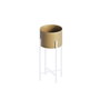 Aberto Design Maceta Decorativa GED-026-C Blanco y Dorado